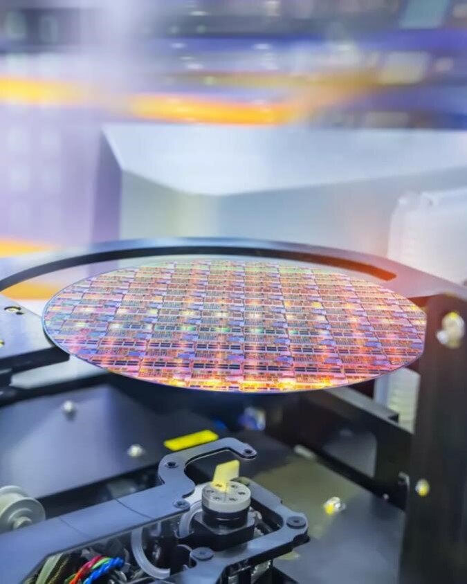 semiconductor wafer in cleanroom